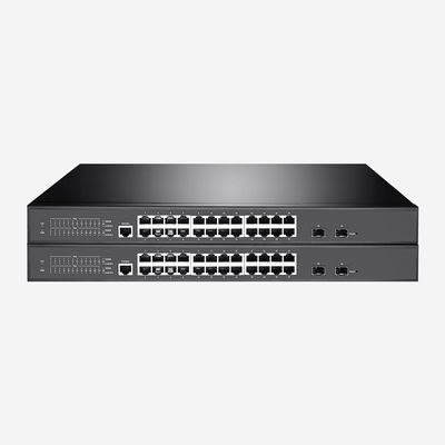 24GE PoE Layer 2+ Managed PoE Switch With 2G SFP Slots 802.1Q VLAN QOS