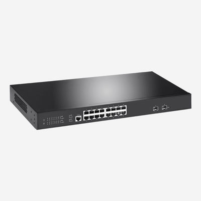 16 Ethernet PoE Ports Layer 2+ Gigabit Switch With 2 SFP Fiber Ports 250W